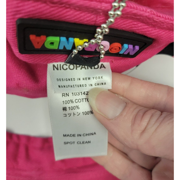 Nicopanda NWT Pink University Patch Faux Fur Ear Puff Fitted Hat Cap size L - Picture 5 of 10